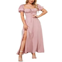 Elegantna s ramena Line haljina kratkih rukava ružičaste ženske haljine m