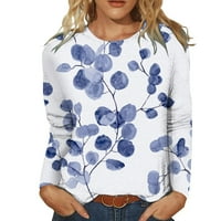 Lystmrge ruffles košulje Velor Tunic Plus previše tiskana košulja za ženske ležerne jesenske zimske
