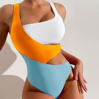 Kupaći kostim kupaćim kostimima B91XZ Plus za žene za kupanje Duboko u boji Boja blok kupaći kostimi kupaći kostimi crveno kupaći kostim nebo plavo, s