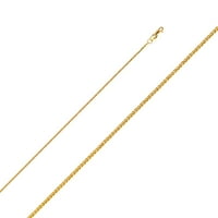 Jewels 14k žuti zlatni kvadrat Dijamantna ogrlica od pšeničnog lanca s kopčom za kandžustog jastoga