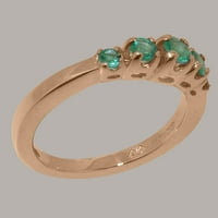 Britanci napravio 18K ružičastog zlata prirodnih smaragdnih ženskih prstena - Veličine opcije - veličina