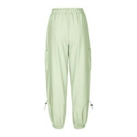 HFYIHGF pantalone za žene za žene izvlačenje vrećice multi-džepovi Y2K pantalona visoko izrezani jogger