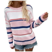 kpoplk ženski labavi jesen zimski džemper casual labav rebrasti pleteni pleteni džemperski pulover vrhovi ružičaste, s