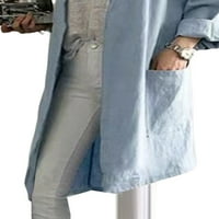 Ženska pamučna posteljina dugih rukava Flowy Kimono Style Long Cardigan Top