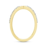 Carat okrugli rez laboratorija kreirala je moissine Diamond širine poluvremena vjetar vjenčani prsten u 14k žuto zlato preko sterlinga srebra -5