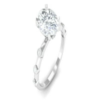 Žene 2. CT ovalni oblik Moissnitni zaručnički prsten, moissitni zaručnički prsten, sterling srebro, SAD 13,00