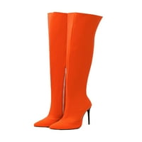 Tenmi dame casual visoke potpetice Formalne udobne stiletto pete zimske cipele radne bedro čizme narančaste