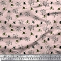 Soimoi ružičasti pamučni voile tkanine Web & pauk insekti Ispis tkanine sa dvorištem širom