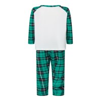 Porodica koja odgovara Božićne pidžame Set Pismo Ispis dugih rukava + plaženi uzorak pantalone za spavanje