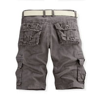 Hot6SL muške garderne hlače, pamuk Twill Radne kratke hlače pamuk uznemireni stil tamno sive