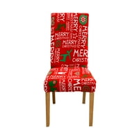 Stretch blagovaonicu poklopac Božić za odmor Dodirni dekor Portalica sjedala Slipcover, set od 6