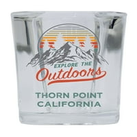 Thorn Point California Istražite otvoreni suvenir Square Square Base The Wreir Staklo 4-pakovanje