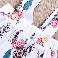 Odjeća za djevojčice Chic Predškolska djece Dječje djevojke Kravlje tiskane kratkih rukava Top suspenders