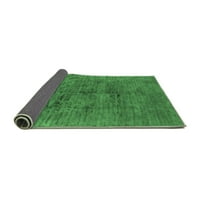 Ahgly Company Zatvoreni kvadratni orijentalni smaragdni tepih zelenih industrijskih područja, 4 'kvadrat