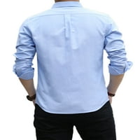 Groanlook Muškarci Regularna fit dugih rukava Tunika majica rever na vratu Okrenite bluzu ovratnika