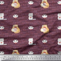 Soimoi pamučna kambrička tkaninska tkanina slatka mačka djeca ispis tkanine uz dvorište široko