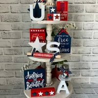 Američki ukrasni repnirani dekor za dekor za dekor 4. jula Zvezde i pruge Paketi Patriotski znakovi
