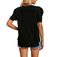 Ženske majice kratkih rukava Ležerne prilike V-izrez Majica pušaka na vrhu puha na vrhu Ljetne bluze