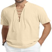 Muške casual pamučne majice s kratkim rukavima čipka za kratki rukav gore hipi majica na plaži