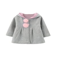 Dojenčad devojke zečje kapute sa kapuljačom za debelo proljeće, pamučne jakne