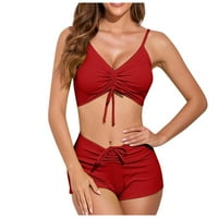 Ženska modna seksi solidna boja Split dvodijelni kupaći kostim na plaži