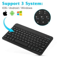 Punjiva Bluetooth tastatura i miš Combo Ultra Slim za ZTE S PRO i sve Bluetooth omogućeno Android PC-crna