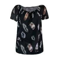Ženska modna ljetna kratka rukava Ležerne prilike za ispisane majice bluza xxxxl