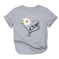 Prodajna posada Daisy Flower s uzorke Teers Ljetne majice Moda Slatka grafička bluza vrhovi kratkih