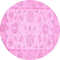 Ahgly Company u zatvorenom okruglu Orijentalne ružičaste tradicionalne prostirke, 3 'okrugla