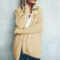 Ženska jesen i zimska solidna boja Novi stil Kardigan s kapuljačom Top pleteni džemper kaput hot6sl4884432