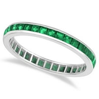 Princess-CUT smaragd večni prsten za vječnost 14k bijelo zlato