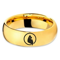 Volfram ptica Gledanje World Aves Chordata životinjski bend prsten za muškarce Žene Udobne cipele 18K žute zlatne kupole polirano