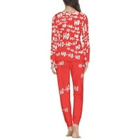 Plus size noćne košulje za žene Sleep Božićni podudaranje Pajamas Top and Hlače sa džepovima sa džepovima