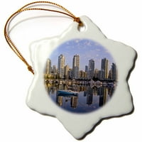 3Droze City Skyline, False Creek, Vancouver, Britanska Kolumbija -CN Cha - Chuck Haney - Ornament snega