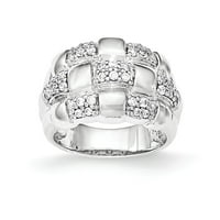 Čvrsta srebrna srebrna prstenaste prstena veličine 8