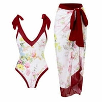 Penski ženski kupaći kostimi jednodijelni kupaći kostimi Bikini čipka up kupaći kostim dugim suknjem Šifon dvodijelni set tankinis za žene plus veličine s vino na prodaju