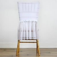 EFAVORMART Bijela svadbena zabava Sheer Stretchy Spande ugrađena Tulle Tutu stolica pokriva trčanje s klipom