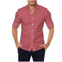 Muns casual gumb dolje košulja sa spuštenim ovratnikom dugih rukava s dugim rukavima bluza s punim bojama