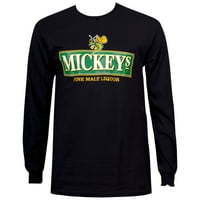 Mickey's Fine Malt alkohol crna košulja s dugim rukavima-2xlarge