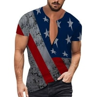 Muške majice Dan nezavisnosti Američka zastava Štamparija za zatvaranje kratkih rukava Tee