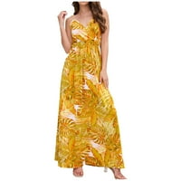 Ballsfhk Ženska ljetna haljina Ležerne prilike na plaži Ležerne haljine Spaghetti trake Lagane cvjetne