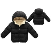 Itsun baby kaput dječaka djevojka zimska pamučna podstavljena lagana jakna odvojiva šešir patentni zatvarač dugih rukava crna 18-mjeseci