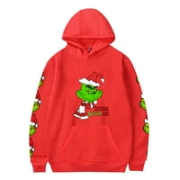 Božićni Grinch Dukseri Casual Hoodie Moderni pulover za muškarce Žene i Teenn