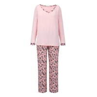Baywell Womens Pajama setovi Padžama, salon za spavanje Ladies PJS setovi ružičaste S-2XL