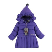 Sdjma Toddler Baby Girls Slatka moda Solidna boja Zimska kapuljača Držite toplu pamučnu odjeću gustu