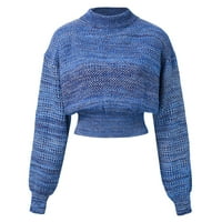 Zimski pad džempera za žene Ženske zglobove dugih rukava Dreamers o vratu pulover rebraste pletene majice