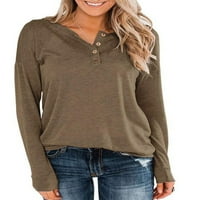 Leuncero majica za žensku casual dugih rukava dolje bluze dolje bazični jesenski lagani pulover TOP