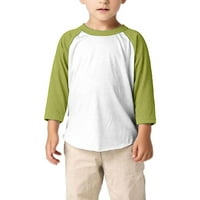 Entyinea dječaci s dugim rukavima majice pamuk Crewneck Boja blok Duks zelena 100