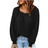 Ženska pulover od pulover u boji u boji, ležerni Pletni džemper TOP bluza hot8sl4868564