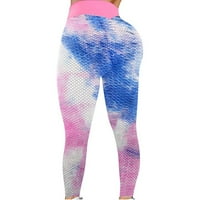 NSENDM Womens Active Stretch Tie-boja hlače Sportske fitness yoga gamaše trčanje yoga hlače Lude joge